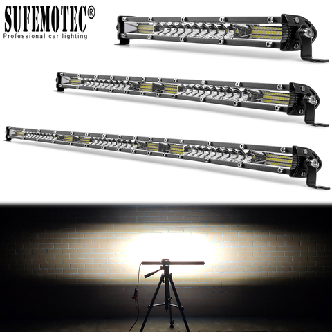 Slim Mini 12 22 32 42 Inch Led Work Light Bar For 4x4 Off road Trucks Uaz ATV 4WD 12V 24V Combo Spot Flood Driving Barra Lights ► Photo 1/6