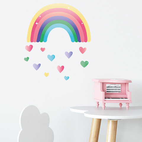 Cartoon love rainbow Wall Sticker for kids child rooms living room bedroom decorations wallpaper colored Mural nursery stickers ► Photo 1/6