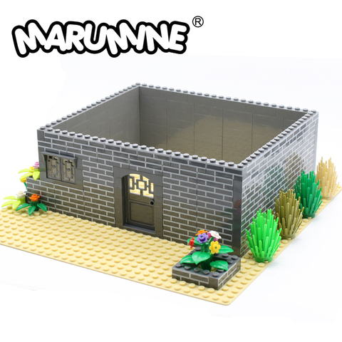 Marumine MOC City Bricks 100PCS 1x4 Dots Houses Wall Building Blocks Compatible with 15533 Micro Block Cube Parts ► Photo 1/5