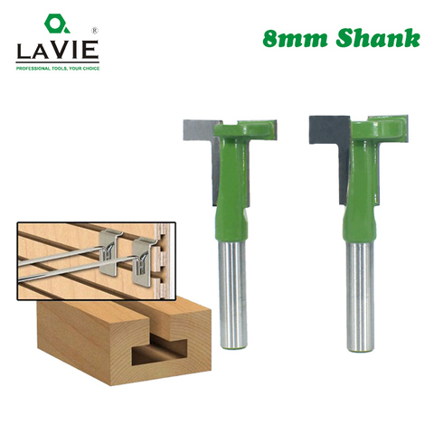 LAVIE 8mm Shank T-Slot Router Bit Milling Straight Edge Slotting Milling Cutter Cutting Handle for Wood Woodwork MC02090 ► Photo 1/6