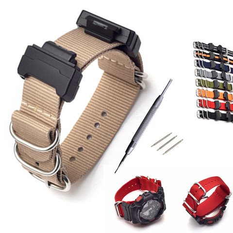Nylon Watch Band Strap And Conversion Kit for G-Shock GA-110/100/120/150/200/300/400/GD-100/110/120/G-8900/ GW-M5610/DW-6900 ► Photo 1/6