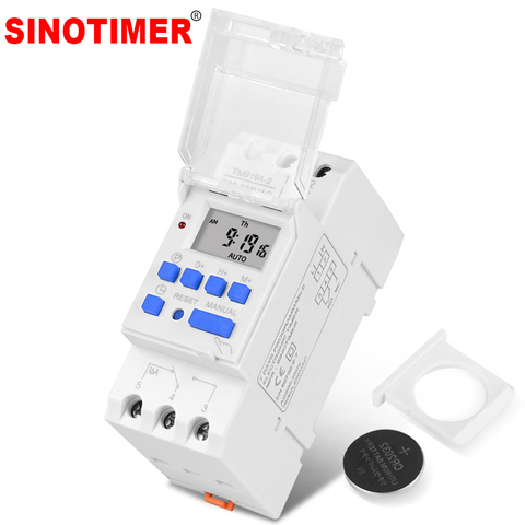 SINOTIMER Brand Microcomputer Electronic Weekly Programmable Digital TIMER SWITCH Time Relay Control 220V AC 16A Din Rail Mount ► Photo 1/6