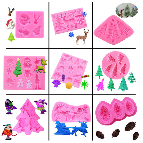 Christmas Series Food Grade Resin Molds Silicone Mold Pink Cake Decoration Tools Eco-Friendly diy chocolate ► Photo 1/6