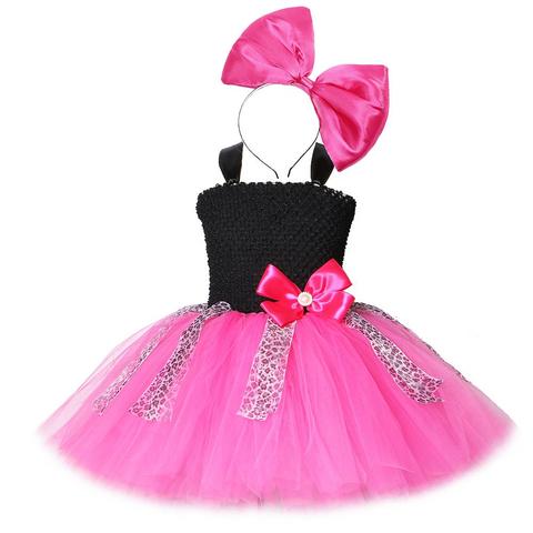 Lol Dress Girl with Bow Headband Flower Princess Girl Party Dresses for Kids Birthday Cosplay Costume Leopard Children Clothing ► Photo 1/6