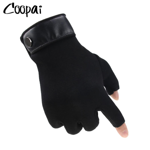 Winter Men Mitten 2 Fingers Exposed Keep Warm Touch Screen Windproof Thin Guantes Driving Anti Slip Outdoor Fishing Male Gloves ► Photo 1/6