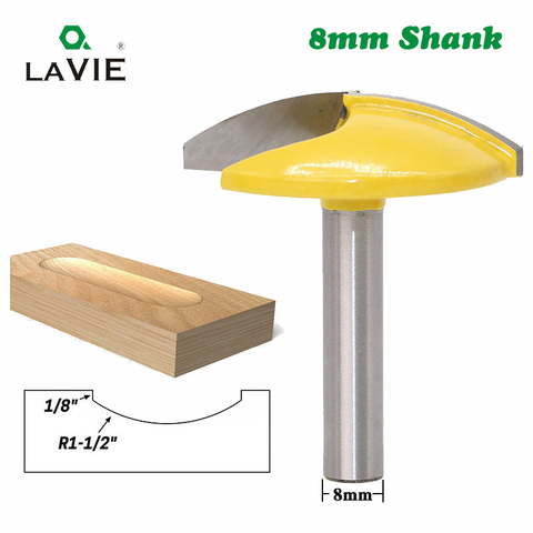 LA VIE 1PC 8mm Shank Small Bowl Flat Bottom Knife Milling Cutter for Wood 1-3/4