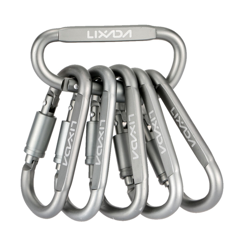 Lixada 6Pcs D-Ring Carabiner Camping Survival Tool Outdoor Key Chain Climbing Carabiner Screw Lock Hook Aluminum Hanging Buckle ► Photo 1/6