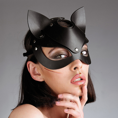 Sexy Leather Party Mask Cosplay Cat Girl Costume Masquerade Props Halloween  New