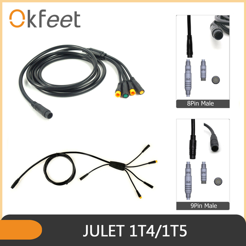 Okfeet e bike JULET 1T4 1T5 Waterproof Cable Controller Light Ebrake Throttle Display Ebike Cable Conversion Accessories ► Photo 1/6