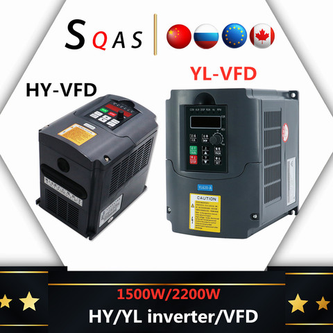 VFD Inverter 1500W/2200W Frequency Converter single phase input  3 phase Output CNC Spindle motor speed Control VFD Converter ► Photo 1/6