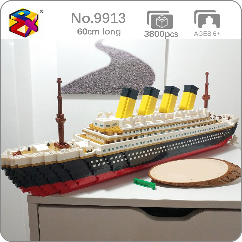 Titanic Ship Boat 3D Model 194pcs Building Blocks Bricks Diamond Micro Mini Toy 