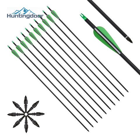12/24Pcs Mixed Carbon Arrows 31.5'' TPU Feathers Diameter 7.8mm Spine500 For Recurve/Compound Bow Shooting Hunting Archery ► Photo 1/6