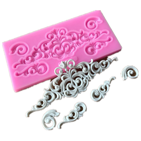 Hot Sale DIY Sugar craft Cake Vintage Relief Border Silicone Mold Fondant Mold Cake decorating Tools Gum paste Mold ► Photo 1/6