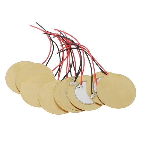 2022 New 10pcs 35mm Piezo Elements buzzer Sounder Sensor Trigger Drum Disc+ wire copper ► Photo 1/1