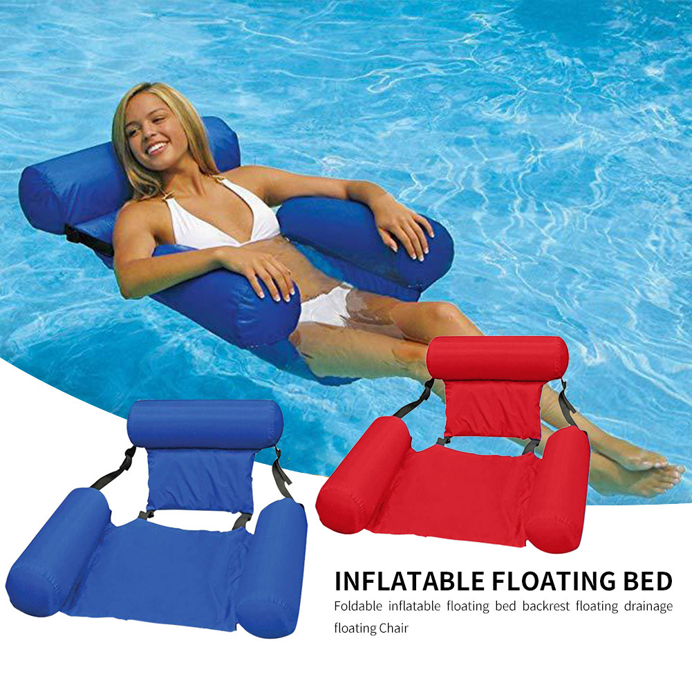 Summer Inflatable Floating Float Water Hammock Swimming Pool Lounge Bed Chair 