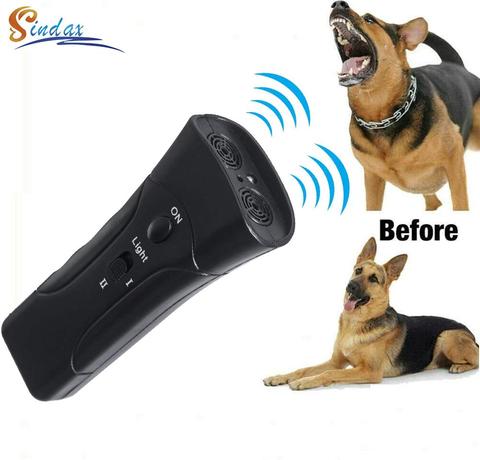 Pet Dog Repeller Anti Barking Stop Bark Training Device Trainer LED Ultrasonic 3 in 1 Anti Barking Ultrasonic Without Battery ► Photo 1/6