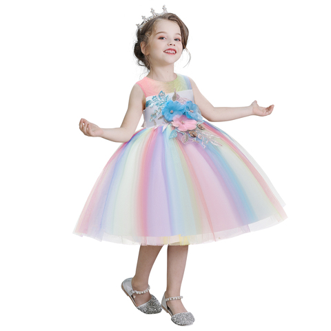 New Summer Children Dresses For Girls Kids Formal Wear Princess Dress For Girl 4 6 7 8 Years Birthday Party Events Prom Dress ► Photo 1/6