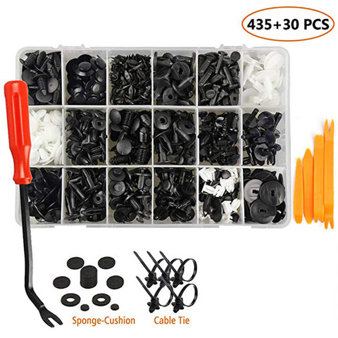 465 Pcs Car Retainer Clips Plastic Fastener Kit Auto Push Pin Rivets Set-Door Trim Panel Clips For GM Ford Toyota Honda Chrysler ► Photo 1/6