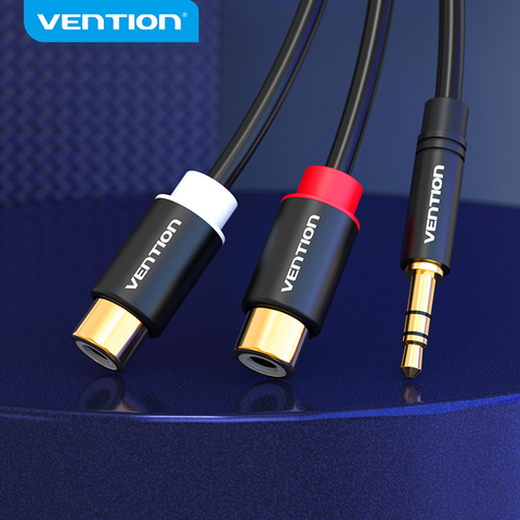 Vention Audio Cable 3.5mm Jack Male to 2RCA Female Cable RCA Jack Splitter Audio Adapter AUX Cable 0.3m For Computer Stereo DVD ► Photo 1/6