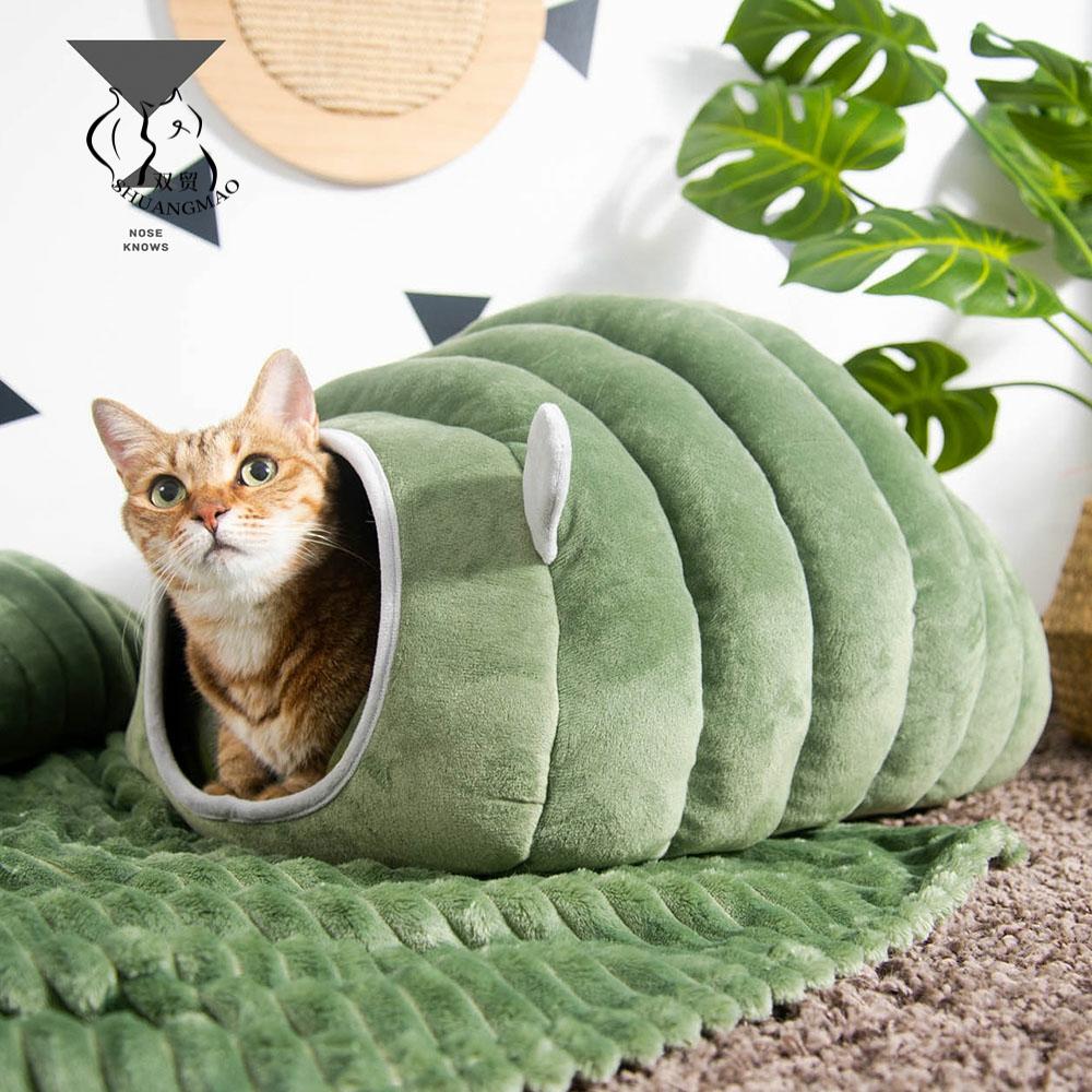 3 Styles Collapsible Cat Bed Pet Winter Plush Cat's House for Indoor Dogs Kennel Mat Small Dog Warm Cave Sleeping Bag Products ► Photo 1/6