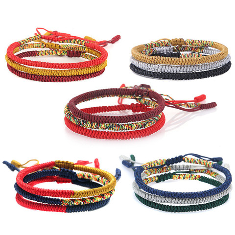 Multicolor Thread Bracelet Tibetan Buddhism Love Lucky Charm Tibetan  Bracelets & Bangles For Women Men Handmade knot Rope ► Photo 1/6