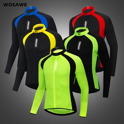 WOSAWE Men's Breathable Reflective Cycling Jackets Cycle Vest Wind Coat Bicycle MTB Bike Wear Long Sleeve Riding Windbreaker ► Photo 1/6