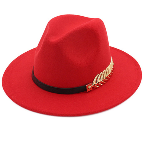 Ladies Wool Fedora Warm Jazz Hat Chapeau Femme feutre Panaman cap Felt Women Fedora Hats with Pearls Belt Vintage Trilby Caps ► Photo 1/6