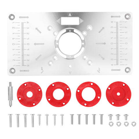 Aluminum Alloy Router Table Insert Plate Trimmer Engraving Machine Tool Woodworking Benches For Bosch GKF550 Maki-ta RT0700C ► Photo 1/6