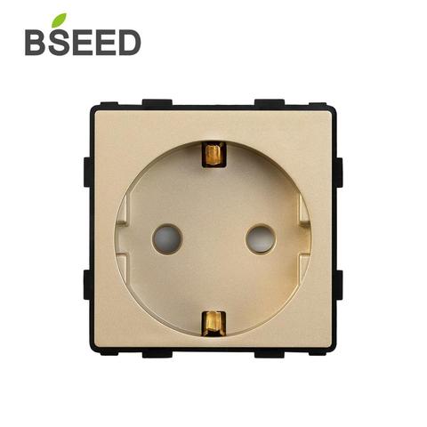 BSEED EU standard Function Key Socket DIY Parts Golden Plastic Materials For EU Wall Socket Insert ► Photo 1/2