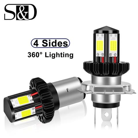 Motorcycle Headlight LED BA20D H6 H4 Bulbs Hi Lo beam Moto LED Motorbike Headlight Lamp 6000K White 12V 1200LM ► Photo 1/6