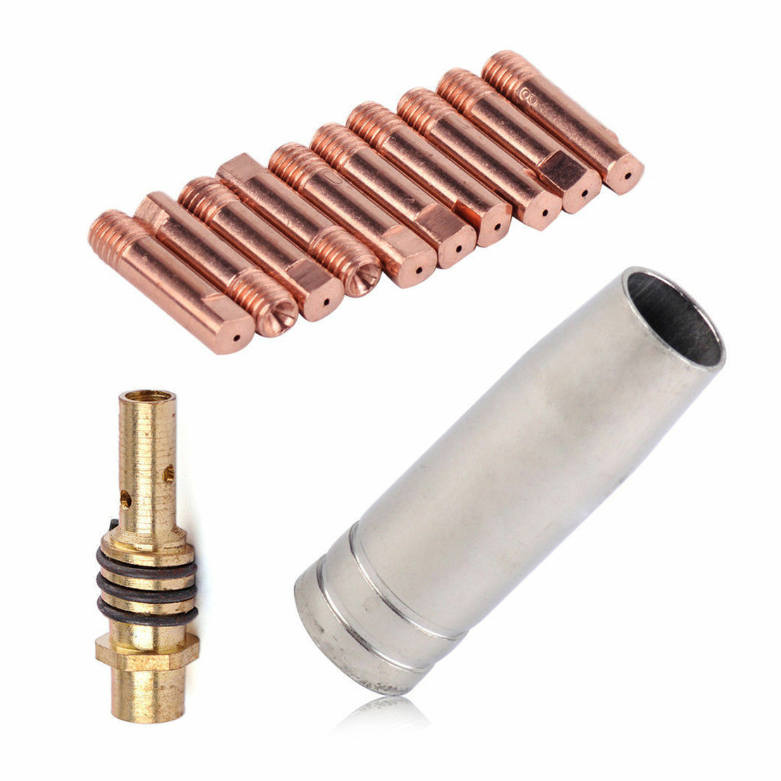 12pcs/Set 15AK MIG/MAG Welding Nozzle Contact Tips 0.8x25mm Gas Connector Holder Set Nozzle Welding Accessories  ► Photo 1/6