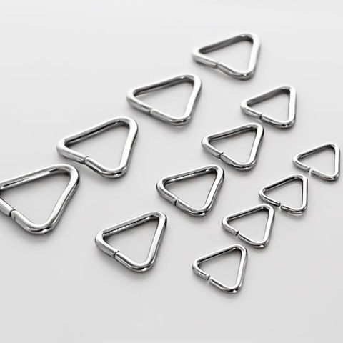 100 pcs 6 7 8 10mm Stainless Steel Triangle Closed Ring Bail Pinch Pendants Bails for Necklace Jewelry Bead Connectors Clips ► Photo 1/6