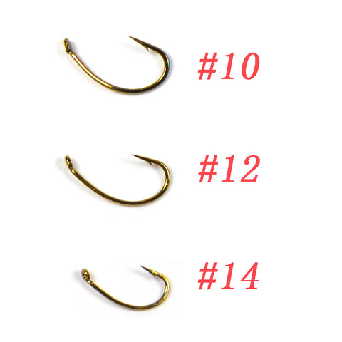 100PCS/Pack] Gold Color Fly Hook Nymph Bug Shrimp Pupae Larvae Caddis Fly  Tying Fish Hooks Size #10 #12 #14 - Price history & Review, AliExpress  Seller - ICERIO Store