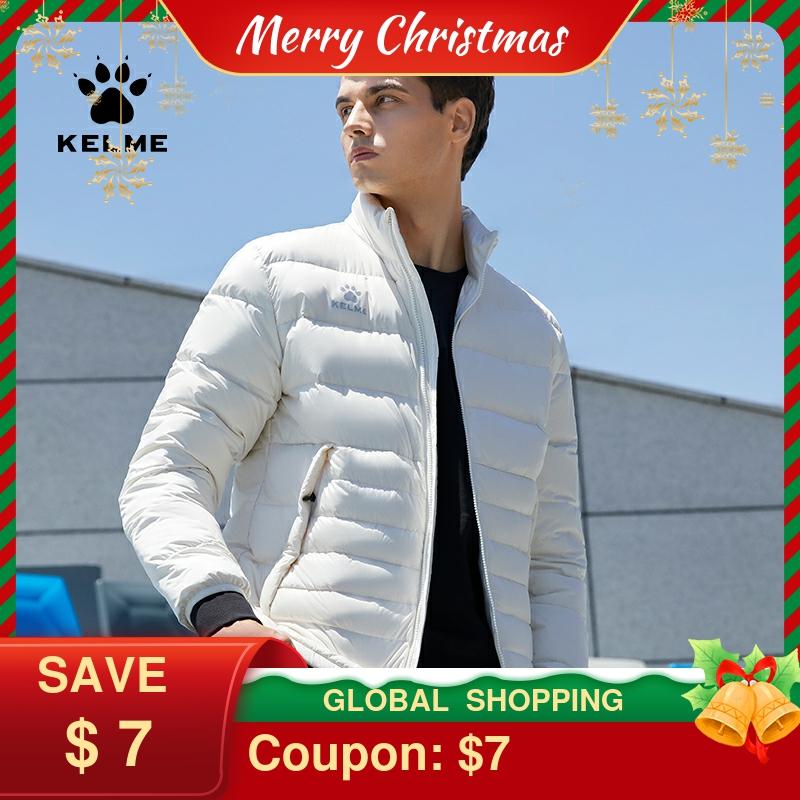 KELME Men Hooded Short Down Jacket 90% White Duck Down Hiking Camping Lightweight Winter Warm Windproof Sports Coat 8061YR1003 ► Photo 1/6