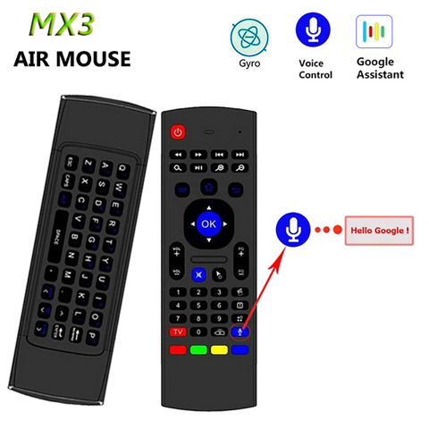 MX3 voice Backlit Air Mouse T3 Google Smart Remote Control IR 2.4G RF Wireless Keyboard For X96 mini H96 MAX X2 PRO Android TV ► Photo 1/6