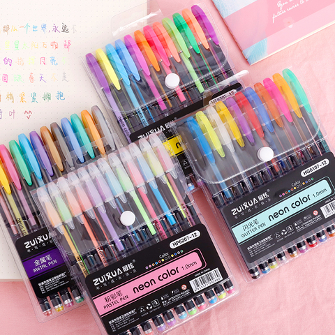 1Set Neon Metal Color 1mm Highlighter Gel Pen Artist Anime Art Drawing Flash Marker School Office Supply Painting Stationery ► Photo 1/6