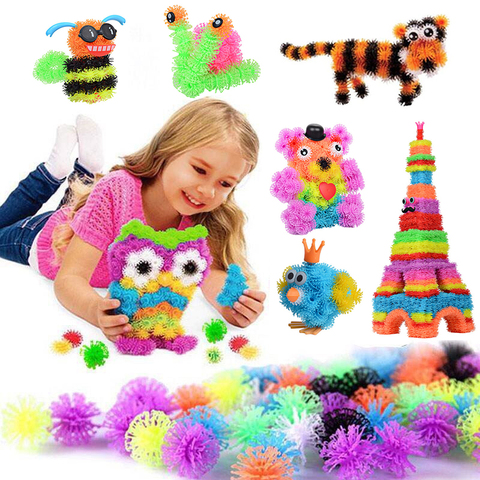 100-1200pcs Thorn Ball Clusters 3D Model Construction Building Blocks Toys Sticky Puff Balls Puzzle DIY Assembling Toys For Kids ► Photo 1/6