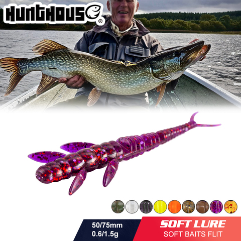 Hunthouse Fishing Soft Lure Flit 50mm/0.6g 75mm/1.5g 10 pcs/bag Graded Bouncing Twitching Bottom Bouncing for Pike Zander Bass ► Photo 1/6