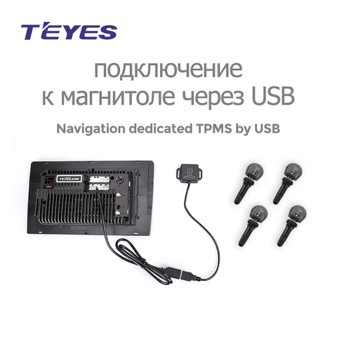 Teyes 2022 TPMS Car Auto Wireless Tire Pressure Monitoring System for car dvd player navigation ► Photo 1/6