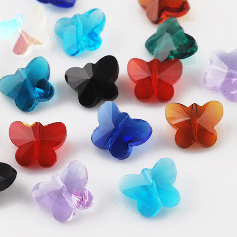 10pcs 14mm Butterfly Shape Faceted Crystal Glass Loose Crafts Beads for Jewelry Making DIY Crafts ► Photo 1/4