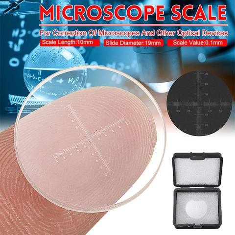 10MM/100 0.1MM C7 Microscope Sliding Scale Objective Stage Micrometer Calibration Cross Ruler for Diameter Measuring Tools ► Photo 1/5