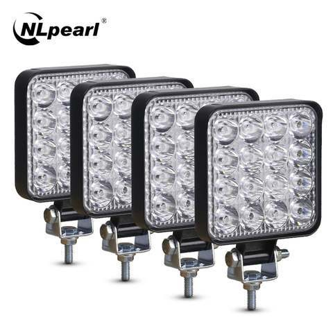 Nlpearl 42W 48W Mini LED Work Light Bar Spotlight Led Bar Offroad 12V 24V LED Light Bar For Truck Off road 4X4 4WD SUV Car  ATV ► Photo 1/6