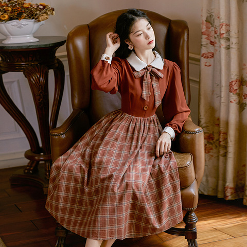 2022 new fashion women's clothing Peter pan Collar  Vintage  dress women  dresses ► Photo 1/6