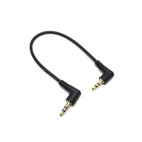 15cm 90 Degree Right Angle 3 pole 3.5mm Aux Audio Flat Cable Cord Male to Male for phone car aux Speaker ► Photo 1/4