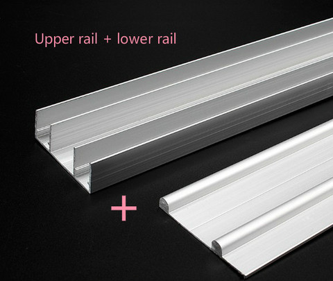 50/60/70cm No grooves aluminum alloy Wardrobe Moving door track Push pull Sliding gate double chute Guide Cabinet Wheel track ► Photo 1/5