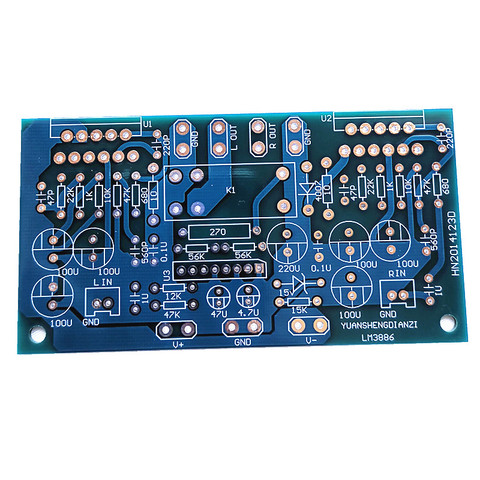 LM3886 power amplifier 68W * 2 dual channel amplifier board PCB with speaker protection No components ► Photo 1/2
