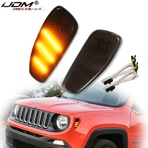 iJDM Smoked Lens Amber LED Bulb Front Side Marker Light Kit For 2015-up Jeep Renegade, Replace OEM Amber Sidemarker Lamps 12V ► Photo 1/6