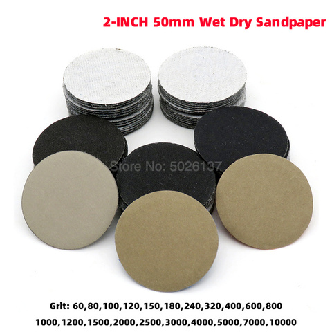 5Pcs 2-INCH 50mm 60-10000Grit Disc Wet Dry Water Sand Polishing Grinding Abrasive Paper Sanding Loop Sandpaper Round Disk Sheet ► Photo 1/6