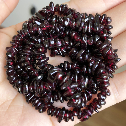 5-8mm Natural Irregular Red Garnet Stone Beads Gravel Chips Loose Spacer Beads for Jewelry Making DIY Earring Necklace 33