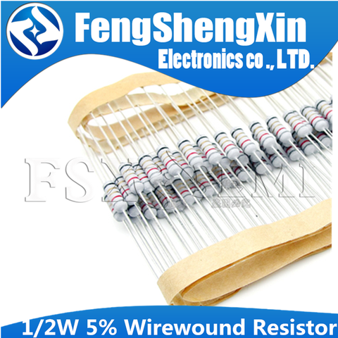 50pcs 1/2w 5% Wirewound Resistor Fuse 0.33R 0.5R 1R 2.2R 3.3R 4.7R 5.1R 10R 22R 30R 33R 39R ► Photo 1/6